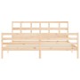 Estructura de cama con cabecero madera maciza 200x200 cm