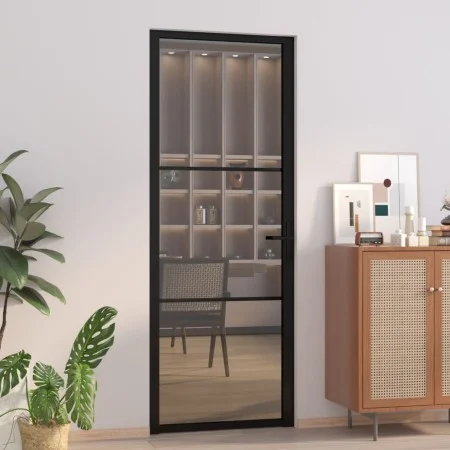 Innentür EGS Glas und schwarzes Aluminium 76x201,5 cm von vidaXL, Türen für zu Hause - Ref: Foro24-350560, Preis: 252,13 €, R...