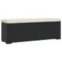 Ottoman bench with black synthetic rattan cushion 110x30x40 cm by vidaXL, garden benches - Ref: Foro24-319396, Price: 99,04 €...