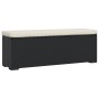 Ottomane-Bank mit schwarzem synthetischem Rattankissen 110x30x40 cm von vidaXL, Gartenbänke - Ref: Foro24-319396, Preis: 110,...