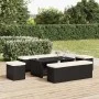 Ottoman bench with black synthetic rattan cushion 110x30x40 cm by vidaXL, garden benches - Ref: Foro24-319396, Price: 99,04 €...