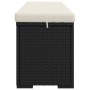 Ottoman bench with black synthetic rattan cushion 110x30x40 cm by vidaXL, garden benches - Ref: Foro24-319396, Price: 110,15 ...