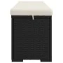 Ottoman bench with black synthetic rattan cushion 110x30x40 cm by vidaXL, garden benches - Ref: Foro24-319396, Price: 99,04 €...