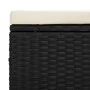 Ottoman bench with black synthetic rattan cushion 110x30x40 cm by vidaXL, garden benches - Ref: Foro24-319396, Price: 99,04 €...