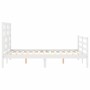 Estructura cama de matrimonio con cabecero madera maciza blanco