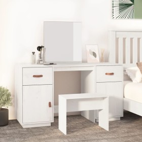 Dressing table with mirror solid white pine wood by vidaXL, Bedroom Dressers - Ref: Foro24-3107835, Price: 244,55 €, Discount: %