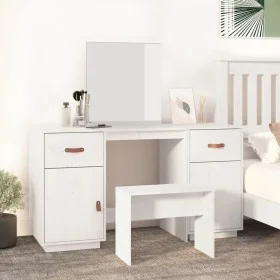 Dressing table with mirror solid white pine wood by vidaXL, Bedroom Dressers - Ref: Foro24-3107835, Price: 241,31 €, Discount: %