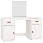 Tocador con espejo madera maciza de pino blanco de vidaXL, Tocadores para dormitorios - Ref: Foro24-3107835, Precio: 244,46 €...