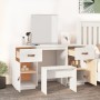 Tocador con espejo madera maciza de pino blanco de vidaXL, Tocadores para dormitorios - Ref: Foro24-3107835, Precio: 244,46 €...