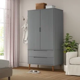 MOLDE wardrobe solid gray pine wood 90x55x175 cm by vidaXL, Wardrobes - Ref: Foro24-350524, Price: 324,72 €, Discount: %