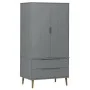 MOLDE Kleiderschrank aus massivem grauem Kiefernholz 90x55x175 cm von vidaXL, Kleiderschränke - Ref: Foro24-350524, Preis: 32...