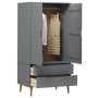 MOLDE Kleiderschrank aus massivem grauem Kiefernholz 90x55x175 cm von vidaXL, Kleiderschränke - Ref: Foro24-350524, Preis: 32...