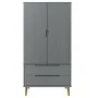 MOLDE Kleiderschrank aus massivem grauem Kiefernholz 90x55x175 cm von vidaXL, Kleiderschränke - Ref: Foro24-350524, Preis: 32...