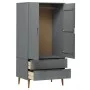 MOLDE Kleiderschrank aus massivem grauem Kiefernholz 90x55x175 cm von vidaXL, Kleiderschränke - Ref: Foro24-350524, Preis: 32...