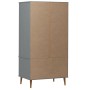 MOLDE Kleiderschrank aus massivem grauem Kiefernholz 90x55x175 cm von vidaXL, Kleiderschränke - Ref: Foro24-350524, Preis: 32...