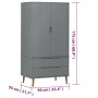 MOLDE Kleiderschrank aus massivem grauem Kiefernholz 90x55x175 cm von vidaXL, Kleiderschränke - Ref: Foro24-350524, Preis: 32...