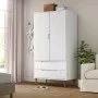 MOLDE Schrank aus massivem Kiefernholz, weiß, 90 x 55 x 175 cm von vidaXL, Kleiderschränke - Ref: Foro24-350523, Preis: 326,0...
