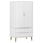 MOLDE Schrank aus massivem Kiefernholz, weiß, 90 x 55 x 175 cm von vidaXL, Kleiderschränke - Ref: Foro24-350523, Preis: 331,0...