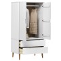 Armario MOLDE madera maciza de pino blanco 90x55x175 cm de vidaXL, Armarios roperos - Ref: Foro24-350523, Precio: 331,08 €, D...