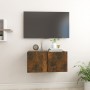 Hängender TV-Schrank aus geräuchertem Eichenholz, 60 x 30 x 30 cm von vidaXL, TV-Möbel - Ref: Foro24-815867, Preis: 41,85 €, ...