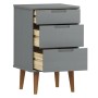 Mesita de noche MOLDE madera maciza de pino gris 40x35x65 cm de vidaXL, Mesitas de noche - Ref: Foro24-350500, Precio: 94,38 ...