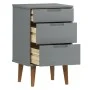 MOLDE bedside table solid gray pine wood 40x35x65 cm by vidaXL, Nightstands - Ref: Foro24-350500, Price: 88,23 €, Discount: %