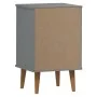 Nachttisch MOLDE aus massivem, grauem Kiefernholz, 40 x 35 x 65 cm von vidaXL, Nachttische - Ref: Foro24-350500, Preis: 88,15...