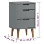 Mesita de noche MOLDE madera maciza de pino gris 40x35x65 cm de vidaXL, Mesitas de noche - Ref: Foro24-350500, Precio: 88,15 ...