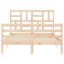 Estructura de cama con cabecero madera maciza 140x200 cm