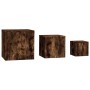 Mesitas auxiliares 3 piezas madera contrachapada roble ahumado de vidaXL, Mesas auxiliares - Ref: Foro24-815987, Precio: 81,3...