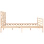 Estructura de cama con cabecero madera maciza 160x200 cm