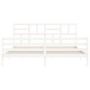 Estructura de cama con cabecero madera maciza blanco 200x200cm