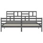 Estructura de cama con cabecero madera maciza gris 200x200cm