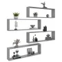 Würfelwandregal 4 Stk. Sonoma graues Sperrholz 100x15x30 cm von vidaXL, Regale und Regale - Ref: Foro24-815910, Preis: 54,50 ...