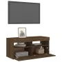 TV-Schrank mit LED-Leuchten, braune Eiche, 90 x 35 x 40 cm von vidaXL, TV-Möbel - Ref: Foro24-815677, Preis: 56,98 €, Rabatt: %
