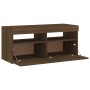 TV-Schrank mit LED-Leuchten, braune Eiche, 90 x 35 x 40 cm von vidaXL, TV-Möbel - Ref: Foro24-815677, Preis: 57,80 €, Rabatt: %