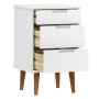 Bedside table MOLDE made of solid white pine wood 40x35x65 cm by vidaXL, Nightstands - Ref: Foro24-350499, Price: 89,71 €, Di...