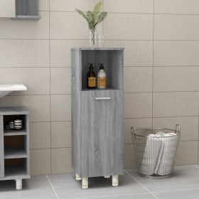 Sonoma gray plywood bathroom cabinet 30x30x95 cm by vidaXL, Bathroom furniture - Ref: Foro24-815607, Price: 51,47 €, Discount: %