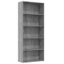 Sonoma gray plywood 5-story shelving unit 80x30x189cm by vidaXL, Bookcases and shelves - Ref: Foro24-815403, Price: 134,88 €,...