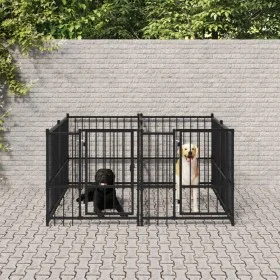 Steel outdoor kennel 3.75 m² by vidaXL, Dog kennels and fences - Ref: Foro24-3124579, Price: 371,16 €, Discount: %