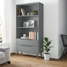 MOLDE bookcase solid gray pine wood 85x35x170.5 cm by vidaXL, Bookcases and shelves - Ref: Foro24-350542, Price: 212,77 €, Di...