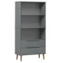 MOLDE bookcase solid gray pine wood 85x35x170.5 cm by vidaXL, Bookcases and shelves - Ref: Foro24-350542, Price: 209,40 €, Di...