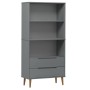 MOLDE Bücherregal aus massivem grauem Kiefernholz 85x35x170,5 cm von vidaXL, Bücherregale und Regale - Ref: Foro24-350542, Pr...