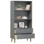 MOLDE bookcase solid gray pine wood 85x35x170.5 cm by vidaXL, Bookcases and shelves - Ref: Foro24-350542, Price: 209,40 €, Di...