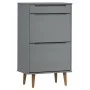 Schuhregal MOLD aus massivem grauem Kiefernholz 59,5 x 35 x 103 cm von vidaXL, Schuhregale und Schuhorganisatoren - Ref: Foro...