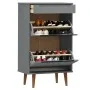 Shoe rack MOLD solid gray pine wood 59.5x35x103 cm by vidaXL, Shoe racks and shoe organizers - Ref: Foro24-350527, Price: 144...
