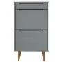 Shoe rack MOLD solid gray pine wood 59.5x35x103 cm by vidaXL, Shoe racks and shoe organizers - Ref: Foro24-350527, Price: 144...