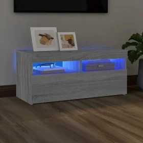 TV stand with LED lights in Sonoma gray 90x35x40 cm by vidaXL, TV Furniture - Ref: Foro24-815676, Price: 61,67 €, Discount: %