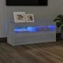 TV stand with LED lights in Sonoma gray 90x35x40 cm by vidaXL, TV Furniture - Ref: Foro24-815676, Price: 61,67 €, Discount: %