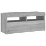 TV stand with LED lights in Sonoma gray 90x35x40 cm by vidaXL, TV Furniture - Ref: Foro24-815676, Price: 61,67 €, Discount: %